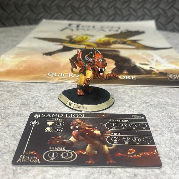 Golem Arcana Base Game Replacement Pieces Sand Lion TDI Base With Card - Picture 1 of 3